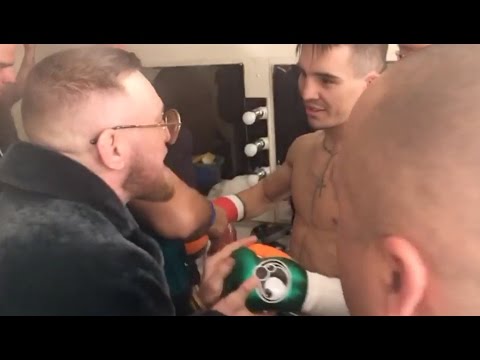 CONOR McGREGOR GIVES MICHAEL CONLAN ADVICE BEFORE HIS PRO-DEBUT IN NEW YORK *DRESSING ROOM FOOTAGE*