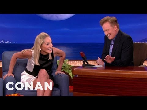 Sharon Stone Recreates Her &quot;Basic Instinct&quot; Leg Cross | CONAN on TBS