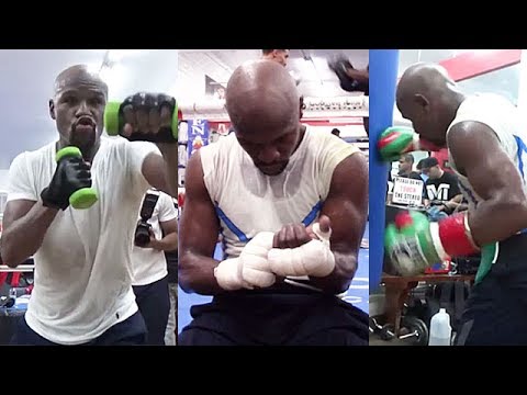 FLOYD MAYWEATHER ON FIRE; FIRST OFFICIAL LOOK INTO TRAINING CAMP FOR MCGREGOR CLASH (IN GREAT SHAPE)