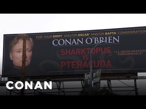 Conan Shows Off His Sharktopus Billboard | CONAN on TBS