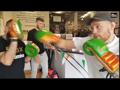 &#039;THE NOTORIOUS MMA&#039; CONOR McGREGOR TRIES OUT HIS LATEST PAIR OF {BOXING} GLOVES FROM iBOX CUSTOMISE