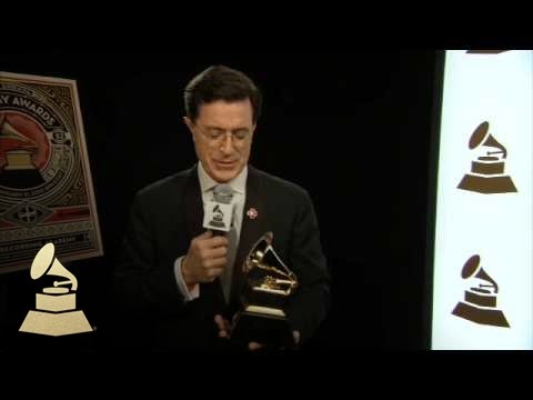 Stephen Colbert backstage at the 52nd GRAMMYs | GRAMMYs