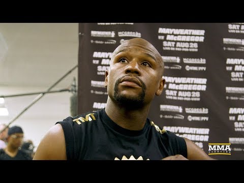 Floyd Mayweather Media Workout Scrum - MMA Fighting