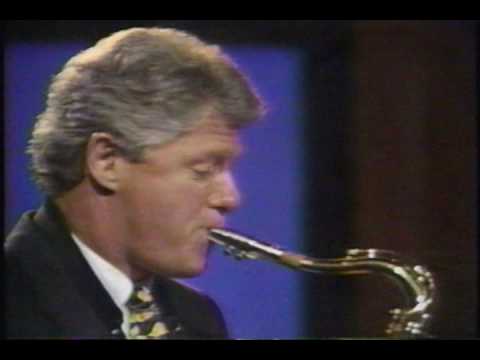 American President - Bill Clinton Play Saxophone - 1992