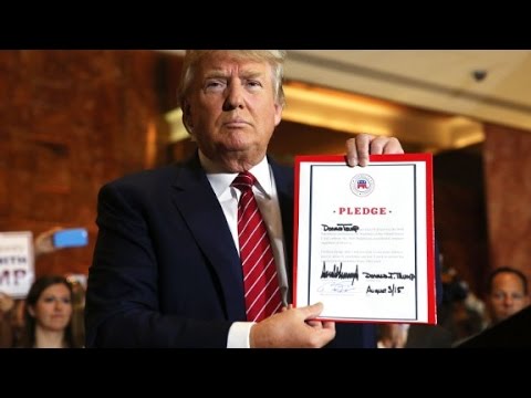 Donald Trump signs RNC loyalty pledge