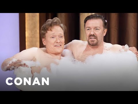 Ricky Gervais &amp; Conan Take A Bubble Bath | CONAN on TBS