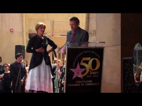 Hugh Laurie congratulates Emma Thompson on Walk of Fame star