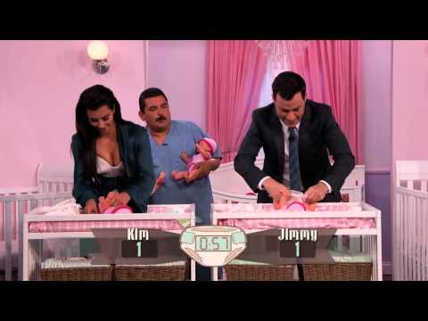 Kim Kardashian vs. Jimmy Kimmel - Diaper Changing Contest