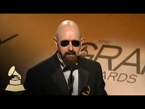 Judas Priest accepting the GRAMMY for Best Metal Performance at the 52nd GRAMMY Awards Pre-Telecast