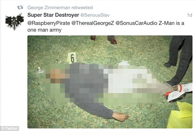 Zimmerman Martin dead body retweet